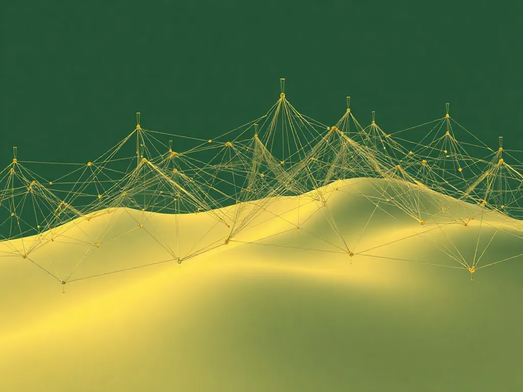 A technical visualization of a neural network processing sem