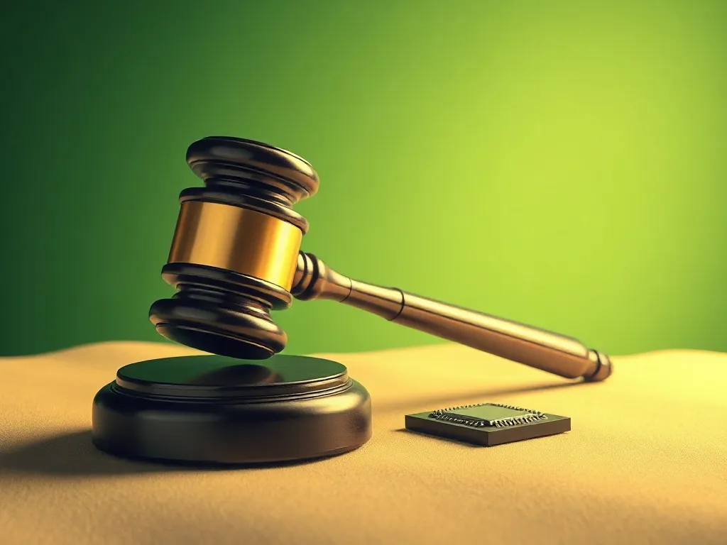 A minimalist technical illustration of a legal gavel and a m
