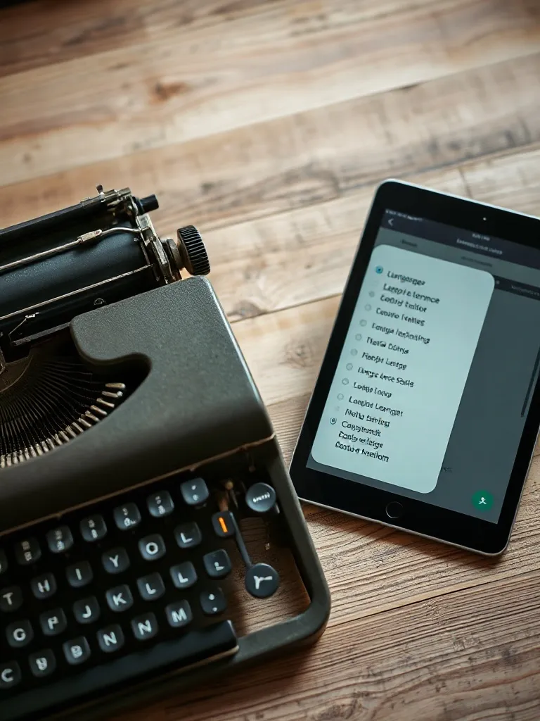 A high-quality photo of an antique typewriter next to a mode